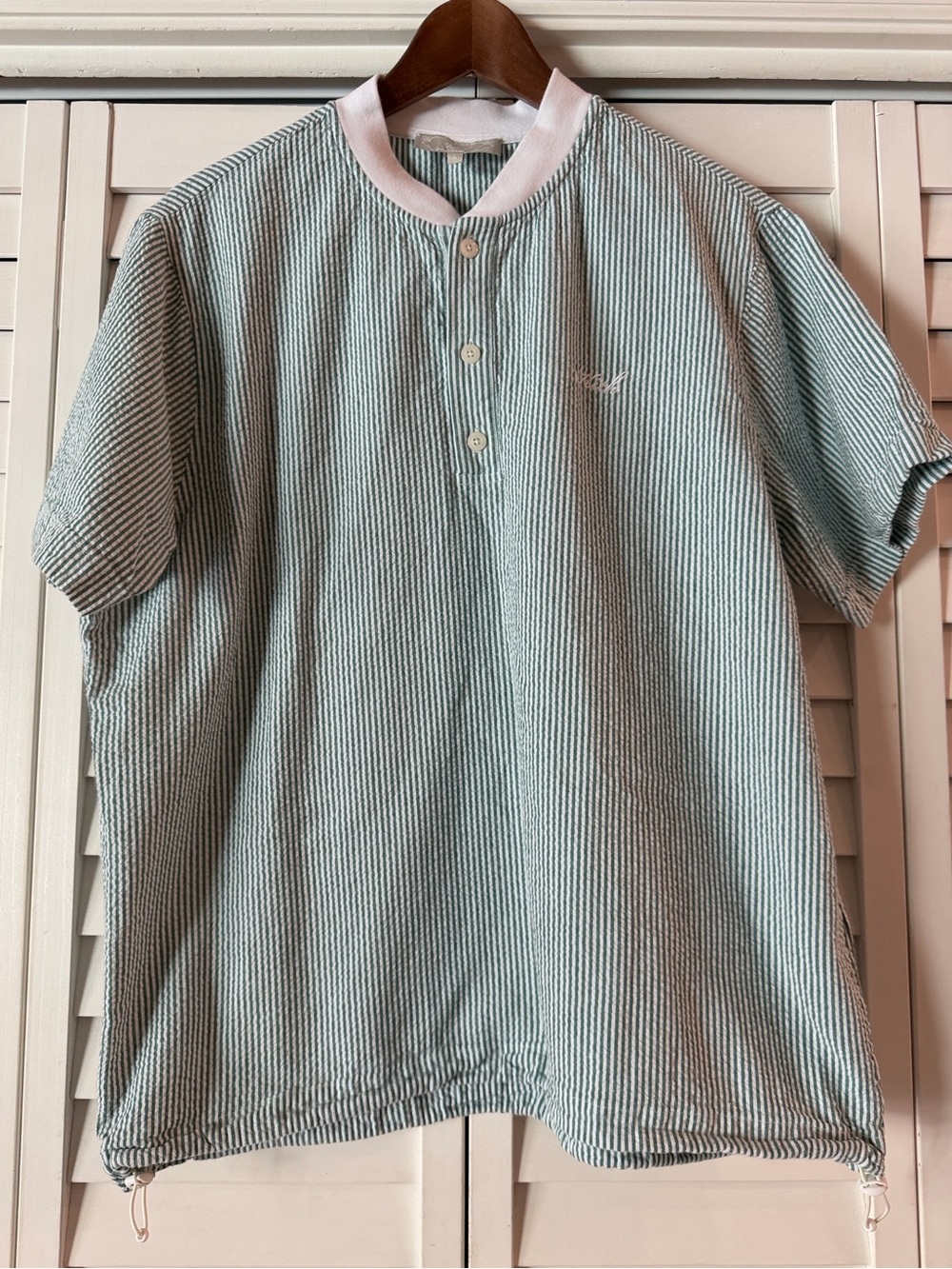 Kith Seersucker Pearson Henley Pullover - Size L